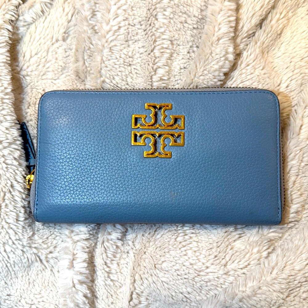 Tory Burch Britten Zip Continental Leather Wallet